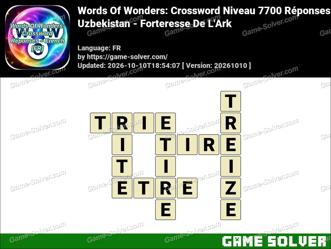 Words Of Wonders: Crossword Niveau 7700 Réponses – Uzbekistan – Forteresse De L’Ark